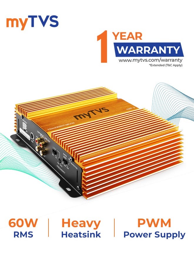 myTVS myTVS 2 Channel Car Amplifier for Subwoofer & Android Player - 60W MOSFET AMP-2  - Image 3