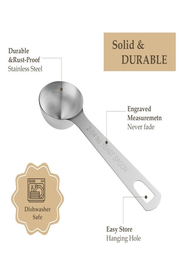 BERYLER ملعقة قياس الخميرة من BERYLER، قطعة واحدة، مصنوعة من الفولاذ المقاوم للصدأ، سعة 2.25 ملعقة صغيرة، 0.25 أونصة - Image 2