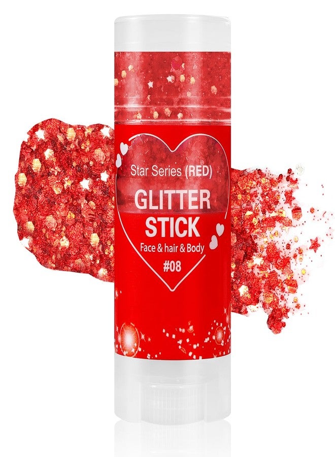 Mysense Red Face Hair Body Glitter Stick,4th of July Accessories and Outfits for Women Girls Kids,USA Flag Makeup for Independence Day Memorial Day Veterans Day,Festival Rave Accessories - Image 1