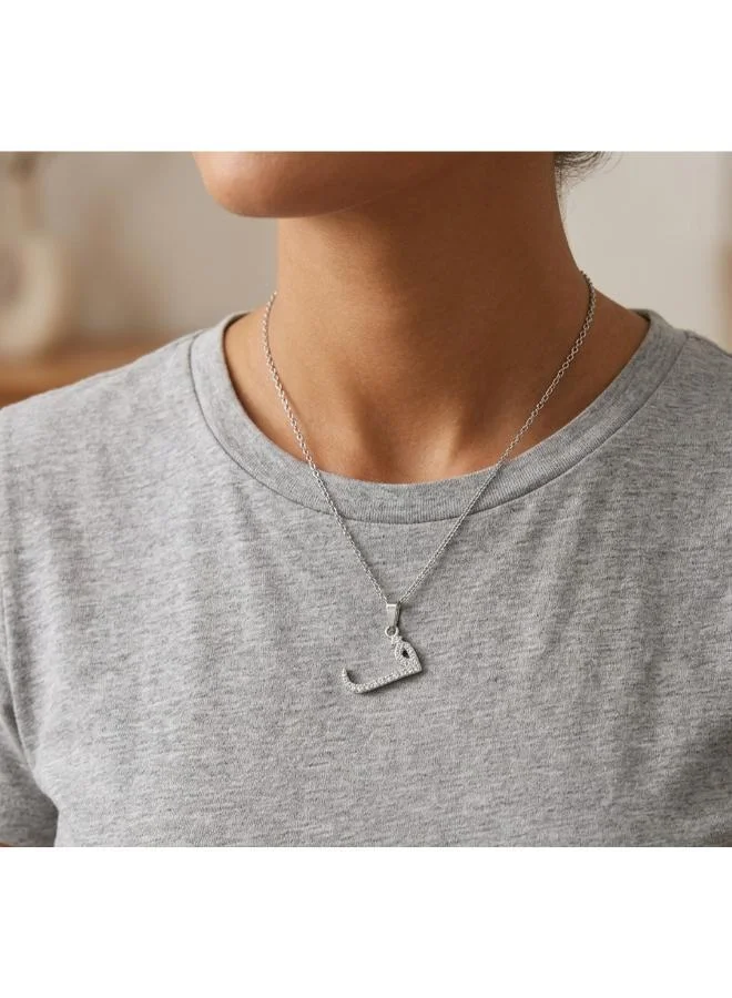 Rovaux Arabic Letter 'Faa' Necklace 18k Gold Plated