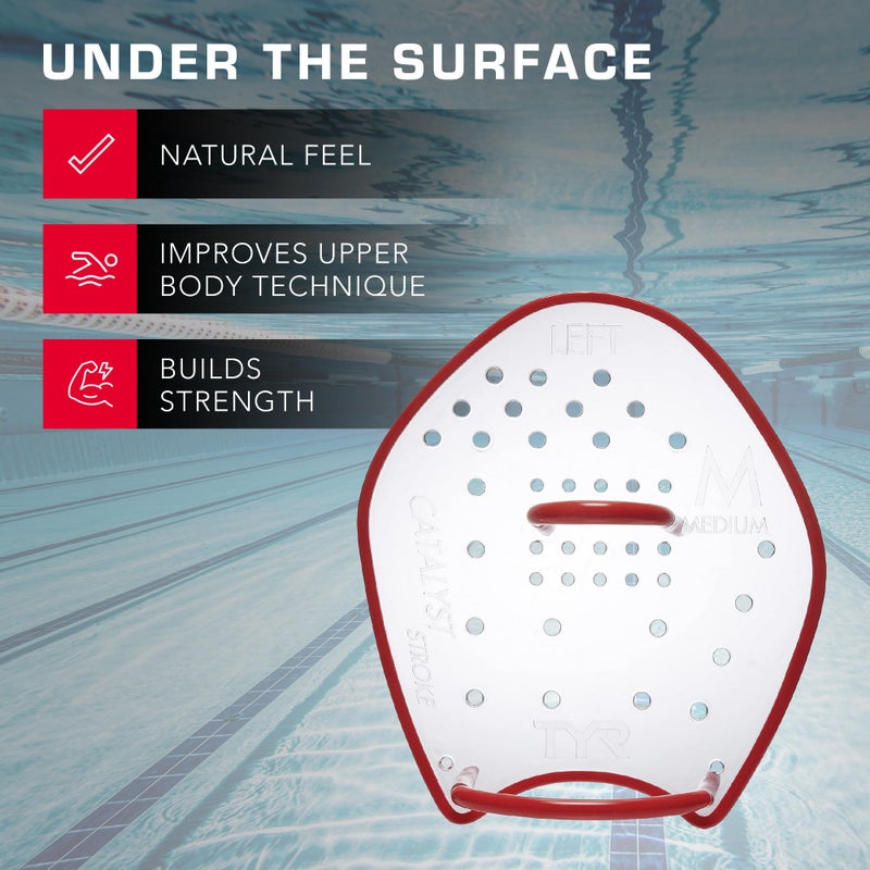 TYR Catalyst Stroke Swim Paddles - Adult Swim Paddles for Training - Durable, Flexible Hand Fins for Building Strength, Endurance, and Improving Technique - Image 3