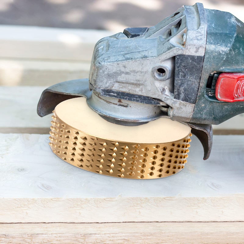 Hedume مجموعة هيدوم من 5 أقراص نحت خشبية لآلة الطحن بزاوية 4" أو 4 1/2" مع محور 7/8"، قرص تشكيل عجلة الطحن لقطع الخشب، قرص تشكيل نحت الخشب - Image 5