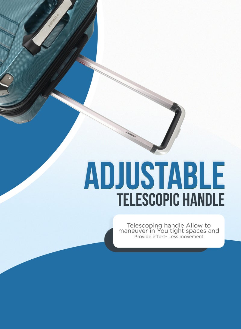 ستارجولد طقم حقائب سفر بعجلات من 3 قطع TPC عجلات جانبية صلبة مع قفل TSA - Image 3