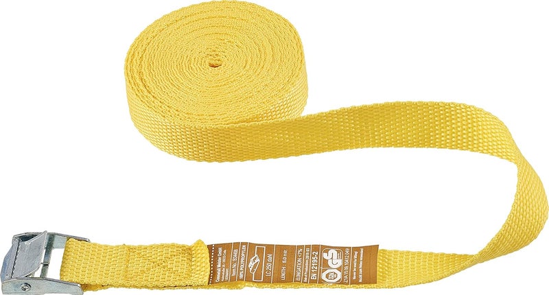 Lashing Strap – One Piece – 5 m x 25 mm – 250 kg Maximum Load Capacity – With Clamping Lock, No Hooks – Polypropylene/Lashing Strap/Load Securing/Ratchet Strap / B34408