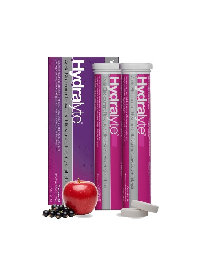 هيدراليت هيدرالايت أقراص فوارة بنكهة التفاح والكشمش الأسود - 40 قرص - Image 1