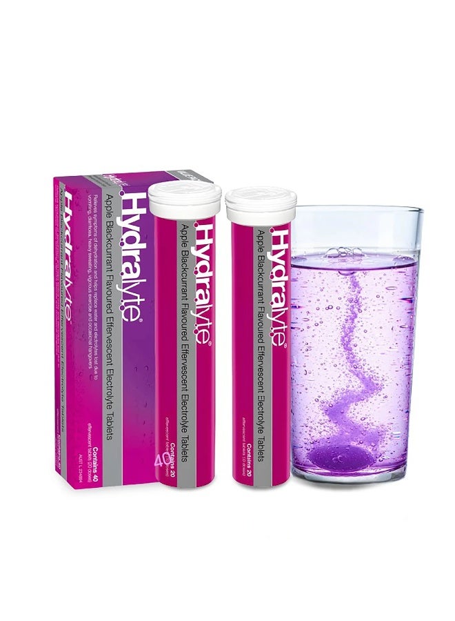 هيدراليت هيدرالايت أقراص فوارة بنكهة التفاح والكشمش الأسود - 40 قرص - Image 2