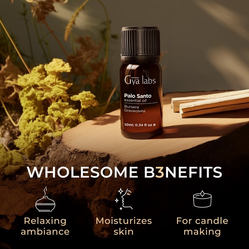 Gya Labs Palo Santo Essential Oil - 0.34 Fl Oz - for Hair, Skin, Diffuser, Aromatherapy & DIY Candle Making Scent - Image 5