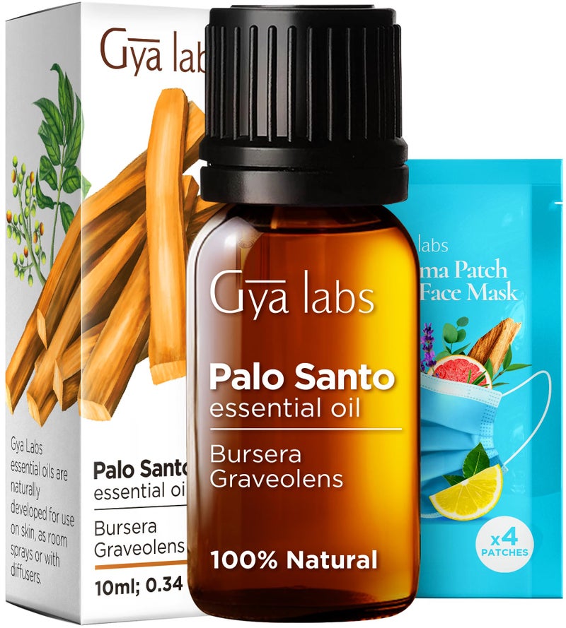 Gya Labs Palo Santo Essential Oil - 0.34 Fl Oz - for Hair, Skin, Diffuser, Aromatherapy & DIY Candle Making Scent - Image 1