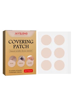 Jaysuing Scars Cover Up Sticker for Tattoos Acnes Birthmarks and Tags Natural Invisible Silicone Material Breathable Waterproof Sweat-proof Fake Skin Concealing Patch (60 PCS)  - Image 1