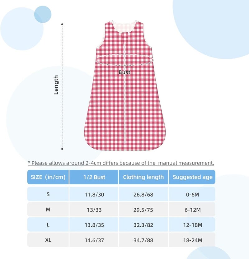 Classic Red Gingham Plaid Pattern Baby Wearable Blanket Infant Boys Girls Sleeping Bags for Newborn Large - Image 5
