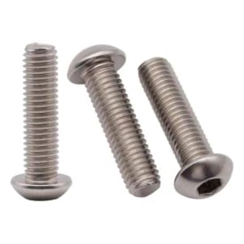 RoyceMart M6 x 12 mm (50 Pack) Hex Socket Button Head Cap Screws Bolts, Allen Socket Drive, 304 Stainless Steel 18-8, Bright Finish, Full Thread, Machine Thread - Image 2