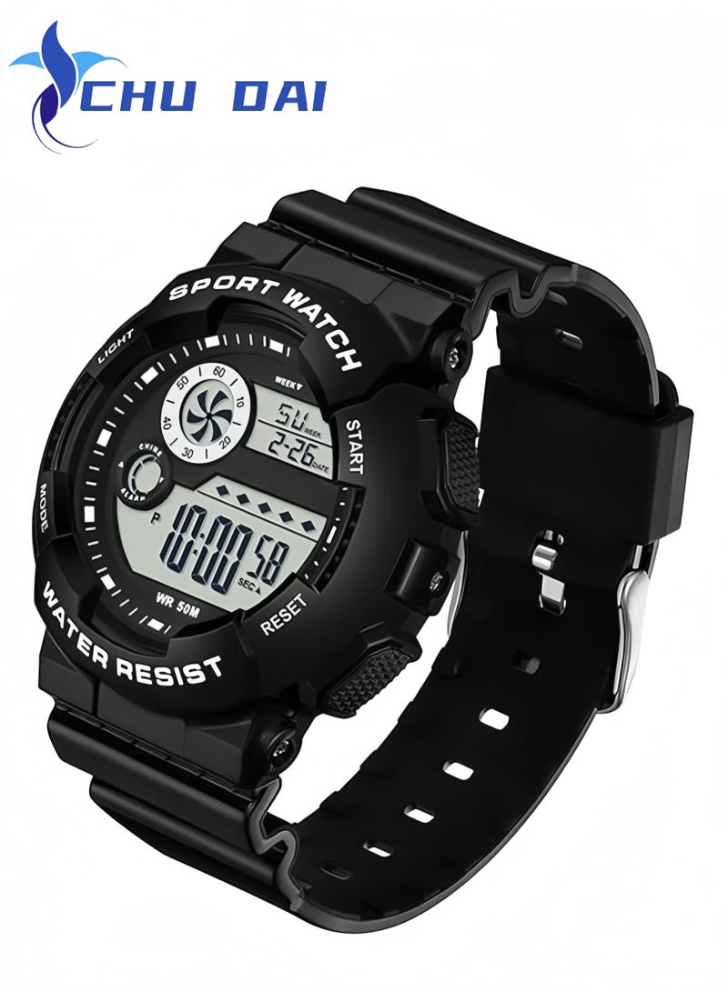 CHU DAI Men's Sports Watch, Digital Outdoor Sports Electronic Watch, Large Dual Display Waterproof Tactical Watches - Image 1