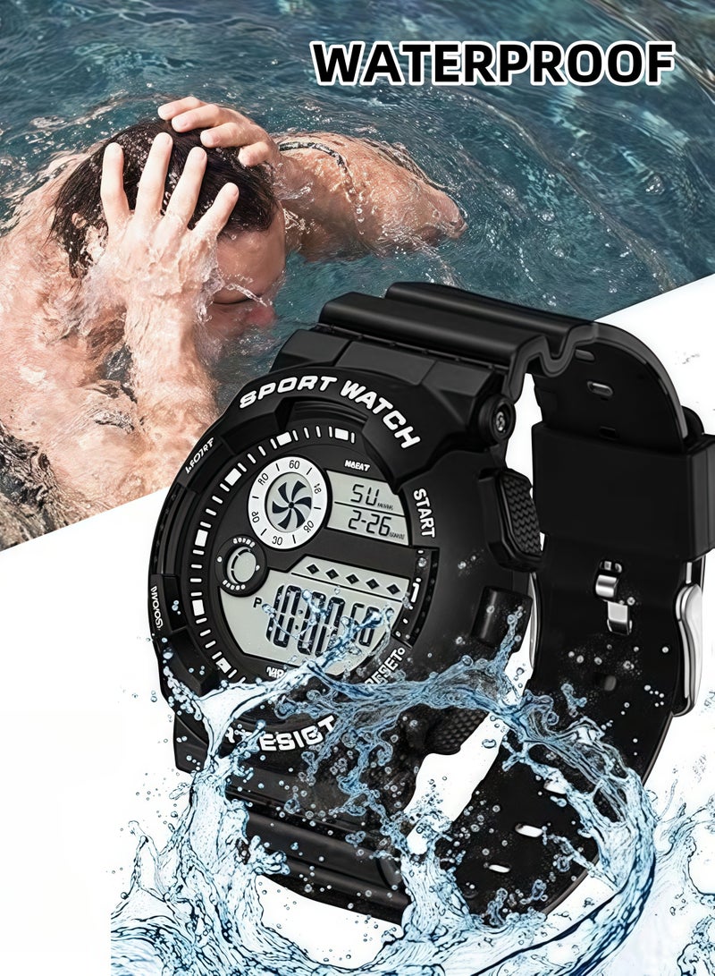 CHU DAI Men's Sports Watch, Digital Outdoor Sports Electronic Watch, Large Dual Display Waterproof Tactical Watches - Image 3