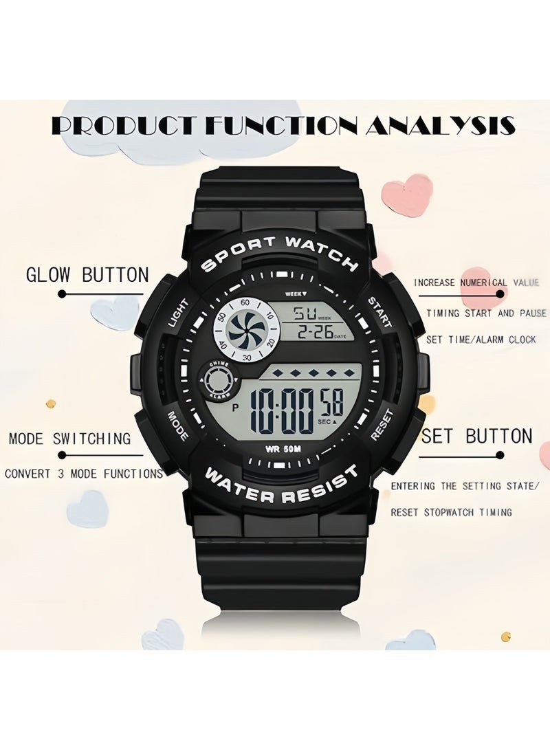 CHU DAI Men's Sports Watch, Digital Outdoor Sports Electronic Watch, Large Dual Display Waterproof Tactical Watches - Image 5