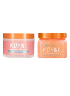 Tree Hut Tree Hut Vitamin C Shea Sugar Scrub And Body Lotion Set! Formulated With Certified Shea Butter, Vitamin C and Alpha Hydroxy Acid! That Leaves Skin Feeling Soft & Smooth! (Vitamin C Set),2 Piece Set  - Image 1
