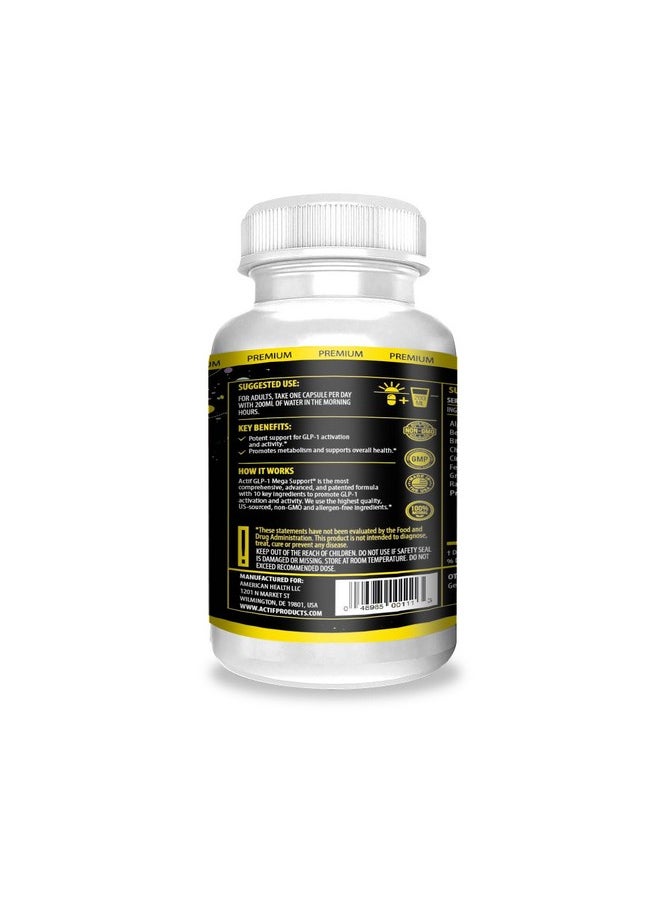 Actif - ACTIF GLP-1 Mega Support with 10 Advanced Weight Factors and Probiotics, GLP-1 Activator and Metabolism Support, Non GMO, Made in USA, 60 Count - Image 1