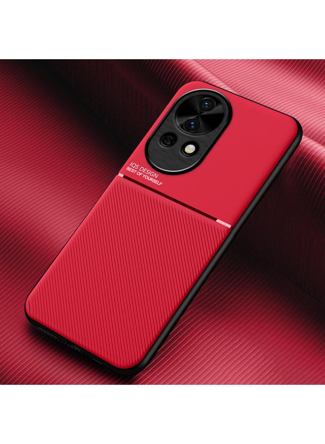 جراب هاتف Huawei nova 13 Classic Tilt Strip Grain Magnetic PC Hybrid TPU (أحمر)