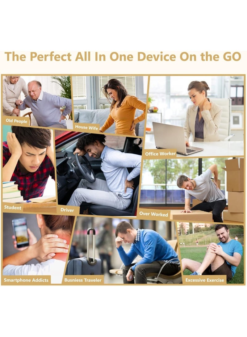 rayihni جهاز تحفيز العضلات بتقنية TENS EMS مع 24 وضع تدليك - مثالي للاسترخاء وعشاق اللياقة البدنية - يتضمن 10 وسادات كهربائية وحقيبة حمل - Image 5