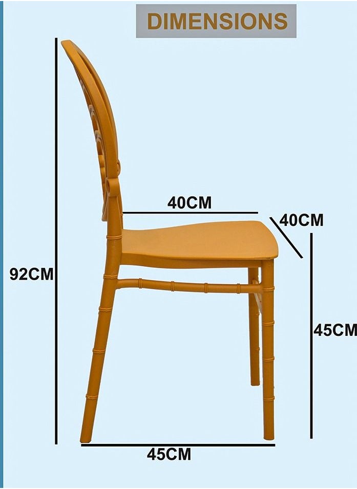KARNAK - Karnak Party Dinning Chair Plastic for Indoor, Party And Outdoor Modern Dining Room HDC-14 (Golden) - Image 1