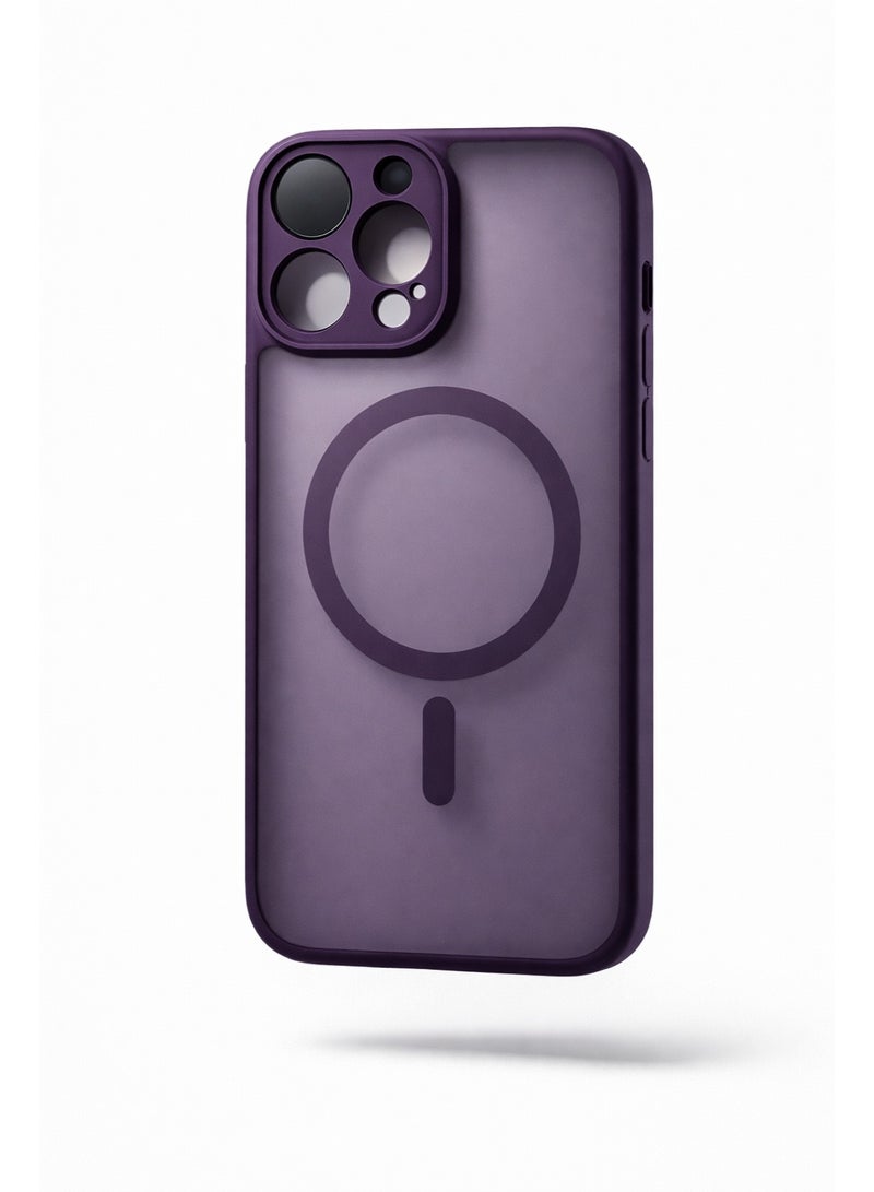 Magnetic Matte Case Compatible with iPhone 14 Pro Max 6.7-Inch – Purple - Image 1