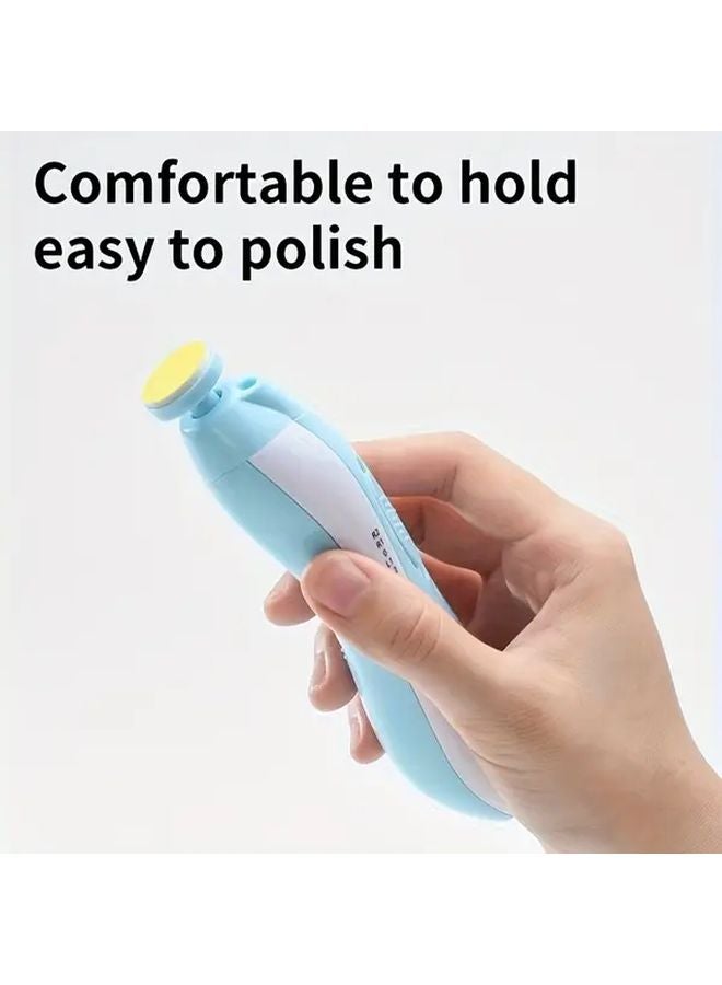 UniCherry 6 In 1 Electric Nail Trimmer Kit Blue With LED Light And 6 Grinding Pads - Image 5