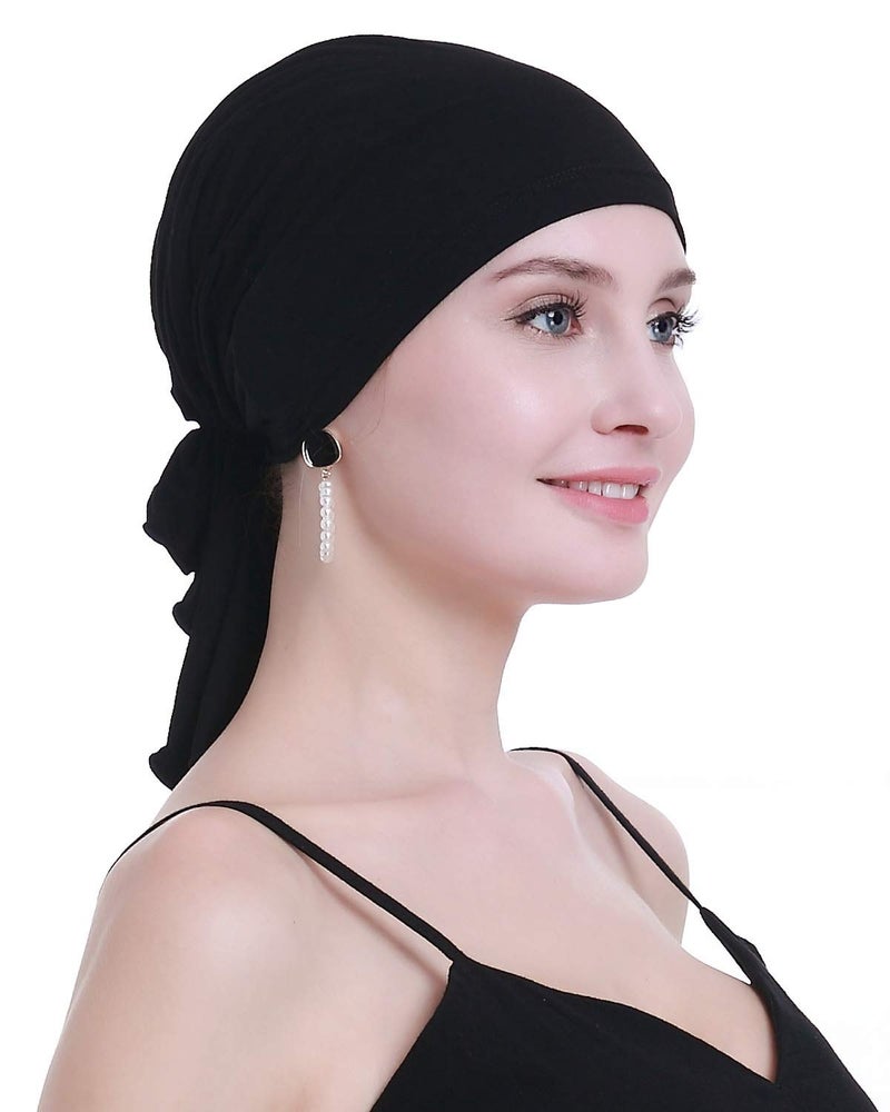 osvyo Chemo Headscarf for Women Hair Loss - Cancer Slip On Headwear Turbans Sealed Packaging Black - Image 5