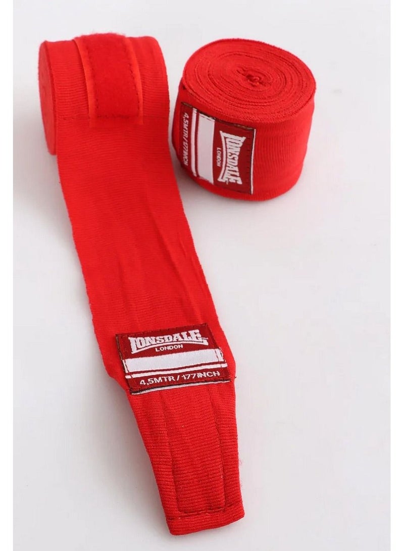 Lonsdale Mens Hand Wraps - Red 450 CM - Image 2