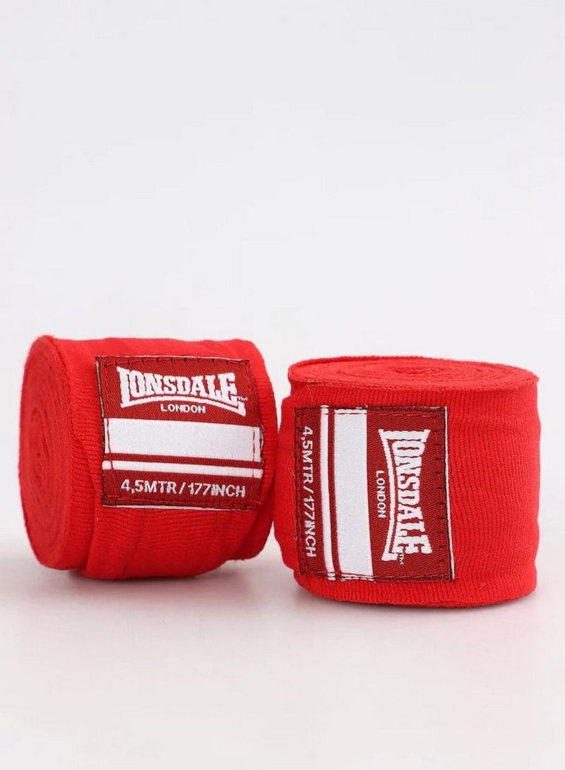 Lonsdale Mens Hand Wraps - Red 450 CM - Image 1