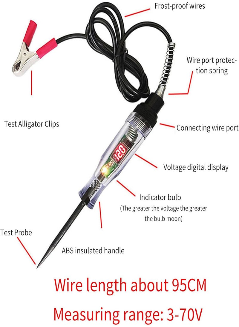 GGOOT - Car Circuit Tester Pen,Auto Voltage Detector Pen With Digital Display - Automotive Circuit Tester with Sharp Piercing Probe for Car/Vehicles - Image 1