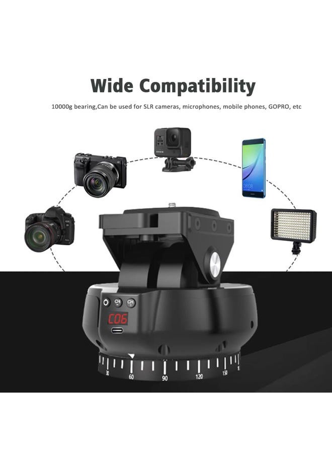 Mcoplus YT1200 Intelligent Rotation Remote Control Pan Tilt Head, Automatic Motorized Rotating Panoramic Head for Cameras/Smartphones (Limited Weight Under 1kg) - Image 5