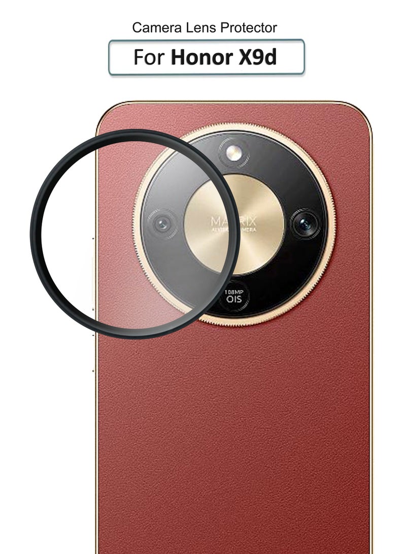 For Honor X9d Back Camera Lens Glass Protector -9H Hardness Transparent HD Protective Tempered Glass Protector - Lens Shield / Scratch-Resistant Camera Glass Protector/ Anti-Scratch/Case Friendly - Black - Image 1