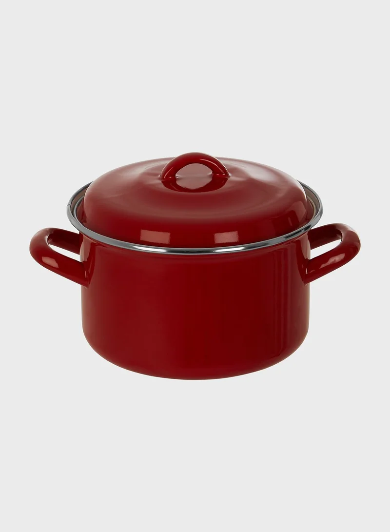 Premier Red Enamel Porter Casserole Dish With Lid 18Cm