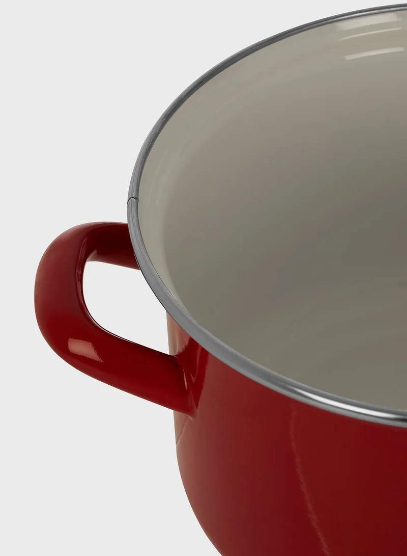 Premier Red Enamel Porter Casserole Dish With Lid 18Cm