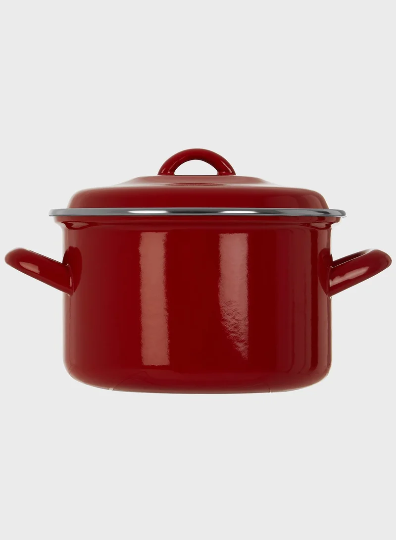 Premier Red Enamel Porter Casserole Dish With Lid 18Cm