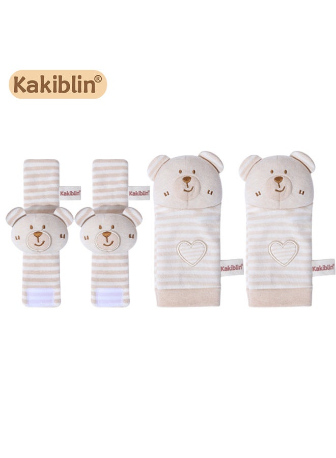 Kakiblin Organic Cotton Baby Animal Wrist Strap Baby Rattle Watch Strap Newborn Socks Socks Toys - Image 1