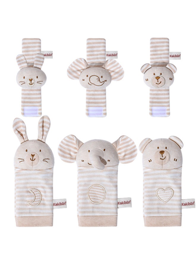Kakiblin Organic Cotton Baby Animal Wrist Strap Baby Rattle Watch Strap Newborn Socks Socks Toys - Image 5