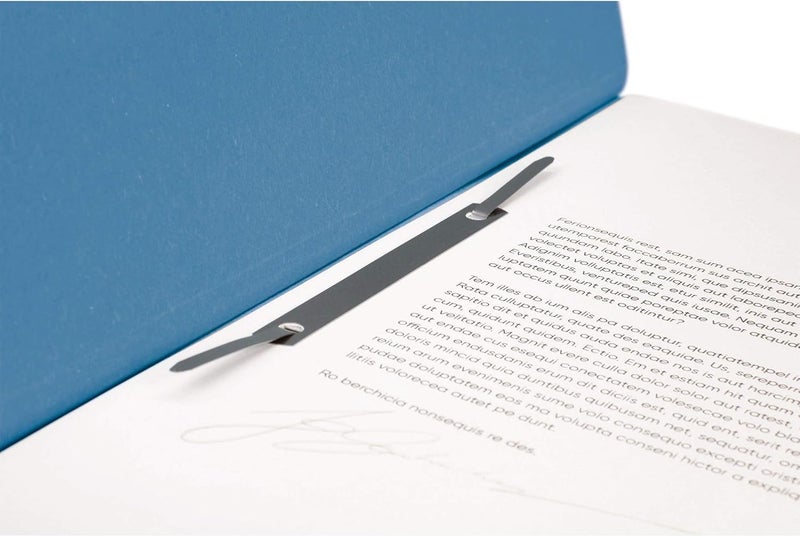 FALKEN Exacompta - Ref 80003809001F - - Eyelet Top-Down Flat Files - A4 (210 x 297mm) in Size, 250gsm Recycled Manilla, Half Cover for Identification - Blue (Pack of 50) - Image 4