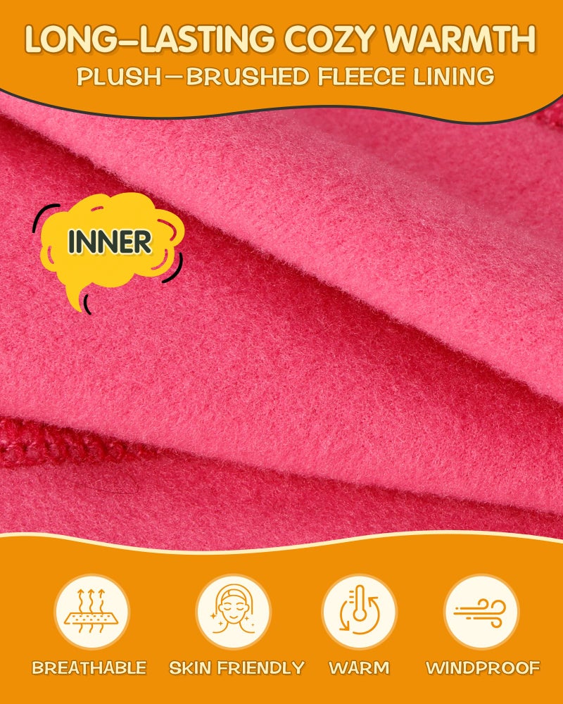 AOPREL Kids Balaclava Ski Mask with Breathable Holes, Windproof Fleece Full Face Mask for Cold Weather Boys Girls Rose Pink - Image 2