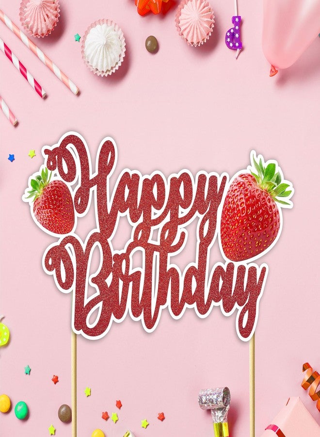 Seyal® Real Strawberry Happy Birthday Cake Topper - Image 3