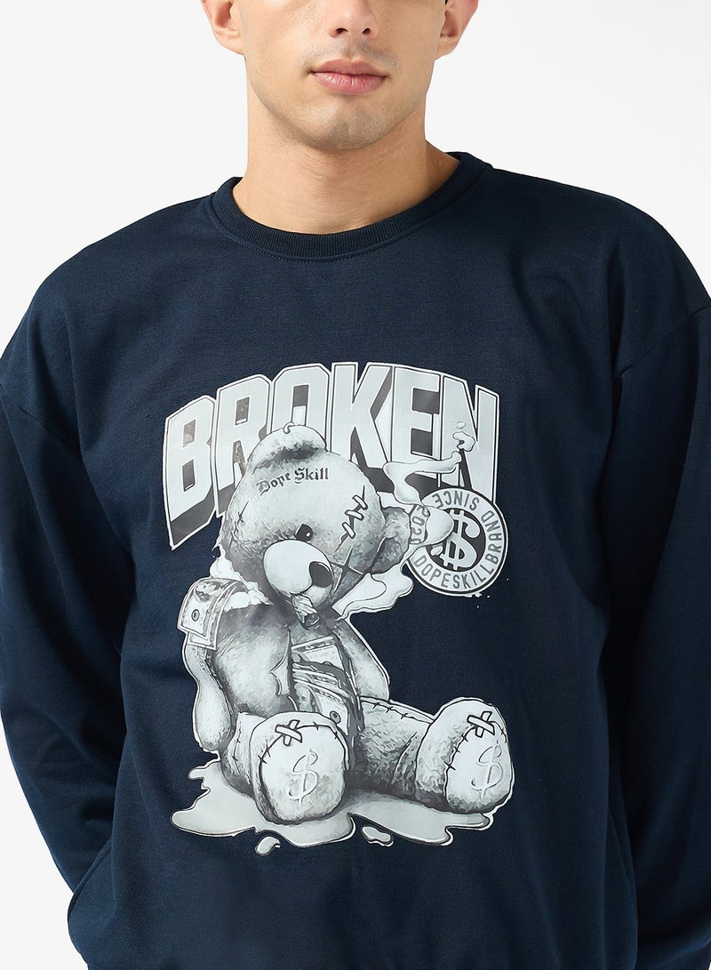 Seventy Five Graphic Crew Neck Pullover Sweatshirt - Image 1