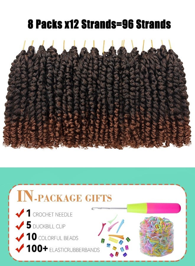 Miss Sula Pre-Twisted Passion Twist Crochet Hair for Black Women Passion Twist Hair Pre Looped Bohemian Braids 6 Inch 8 Packs Ombre Black to Brown Short Bob Curly Crochet Braiding Hair Extensions(6"-8P T30) - Image 5
