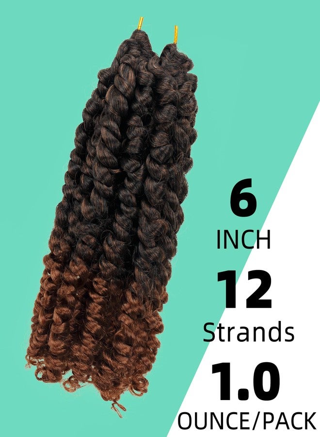 Miss Sula Pre-Twisted Passion Twist Crochet Hair for Black Women Passion Twist Hair Pre Looped Bohemian Braids 6 Inch 8 Packs Ombre Black to Brown Short Bob Curly Crochet Braiding Hair Extensions(6"-8P T30) - Image 3