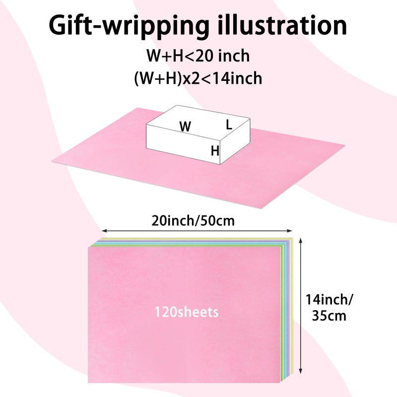 Laidans 120 Sheets Pastel Tissue Paper for Gift Bags Wrapping, Art Tissue Paper Bulk for Weddings Birthday Party Crafts Decoration, 10 Colors - Image 2