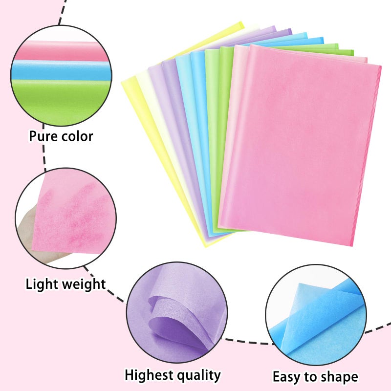 Laidans 120 Sheets Pastel Tissue Paper for Gift Bags Wrapping, Art Tissue Paper Bulk for Weddings Birthday Party Crafts Decoration, 10 Colors - Image 4