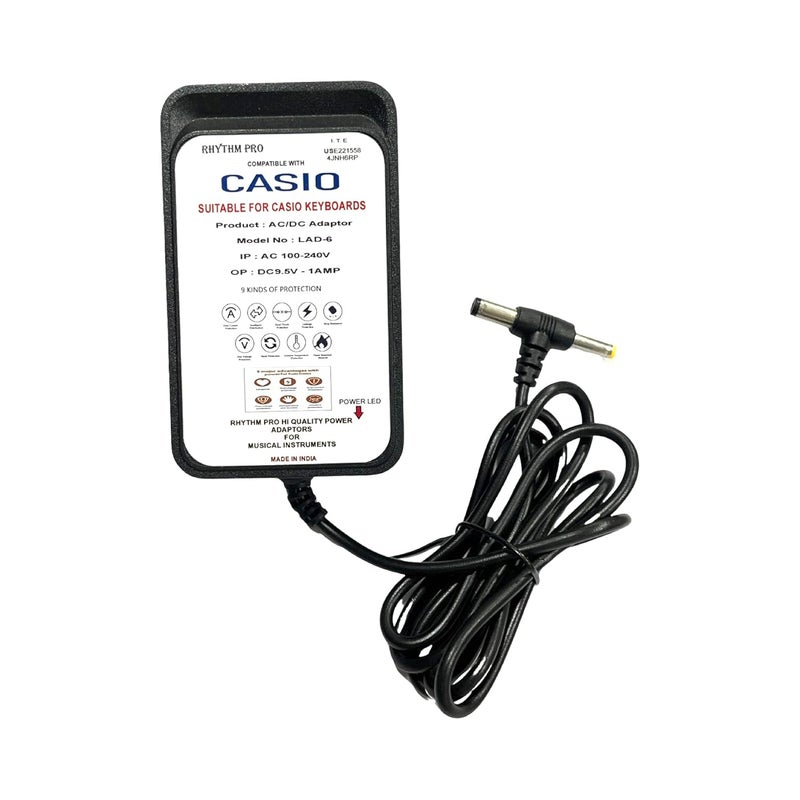 RHYTHM PRO LAD-6 Power Adaptor for C A S I O. SA,CT-S,CTK,CT-X700/870IN Series Keyboards (CT-S200) - Image 1