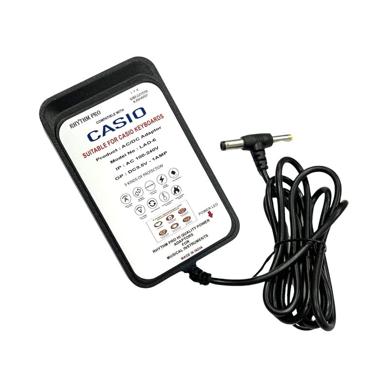 RHYTHM PRO LAD-6 Power Adaptor for C A S I O. SA,CT-S,CTK,CT-X700/870IN Series Keyboards (CT-S200) - Image 2