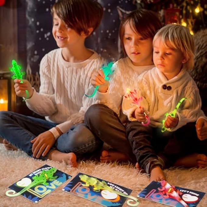 AuroTops Valentine cards for kids classroom, Dark Lizards to Stretch Stress Relief Fidget Toy - Image 5