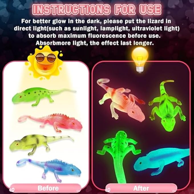 AuroTops Valentine cards for kids classroom, Dark Lizards to Stretch Stress Relief Fidget Toy - Image 4