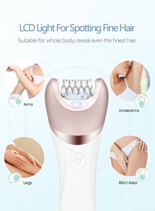 DSP Epilator for Women, 5-in-1 Epilators Hair Removal for Leg Arm with 2 Speeds & LED Light,Cordless Electric Lady Shaver,Trimmer,Facial Brush,Face Massage and Body Exfoliator for Face, Chin, Arm, Leg, Armpit, Bikini,70019U - Image 3