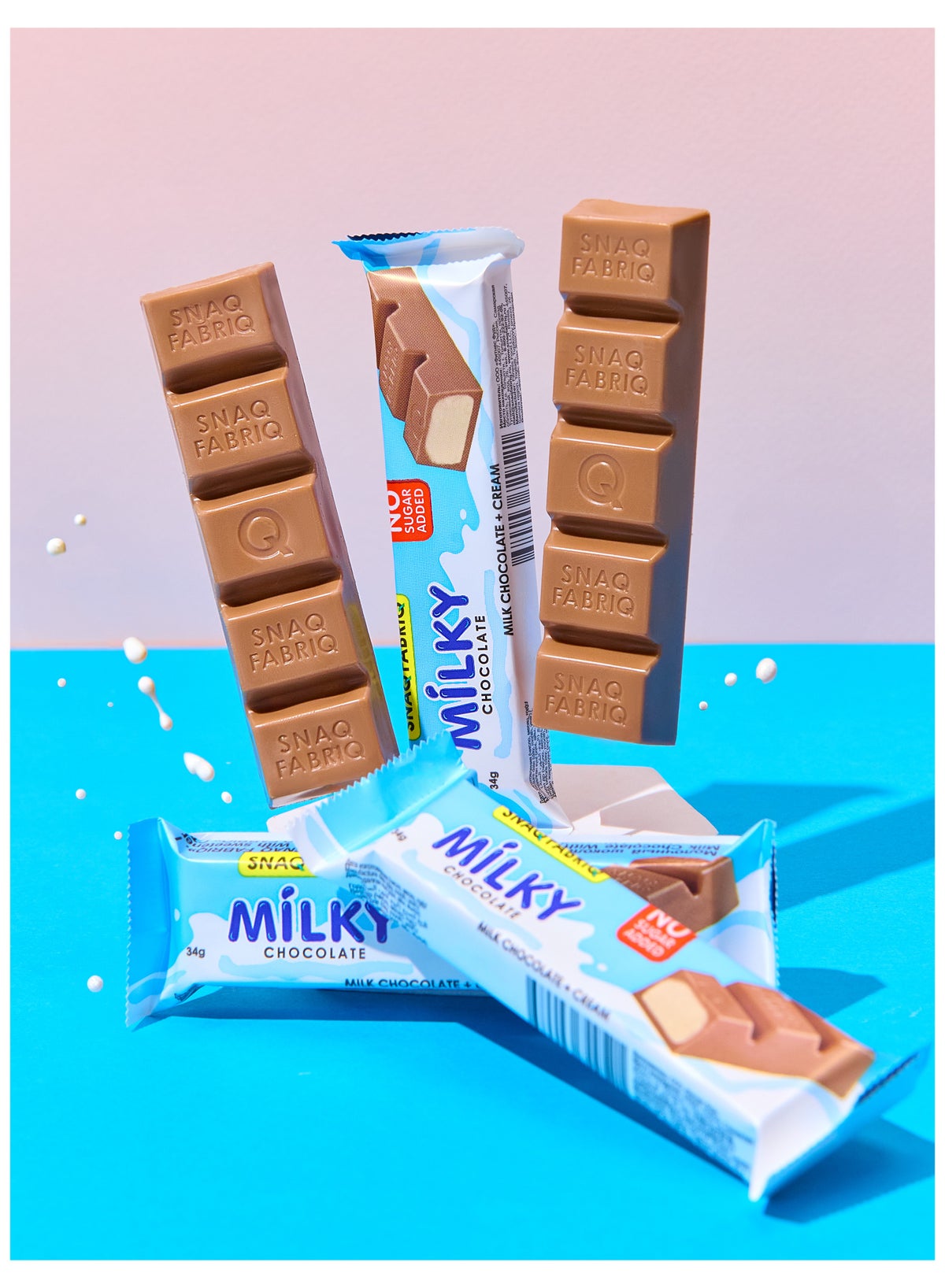 Milky Chocolate Bar With Milk Chocolate And Cream Filling No Sugar Added 16X34G